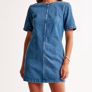 Abercrombie And Fitch Womens Denim Tee Shift Dress, Size Small Tall